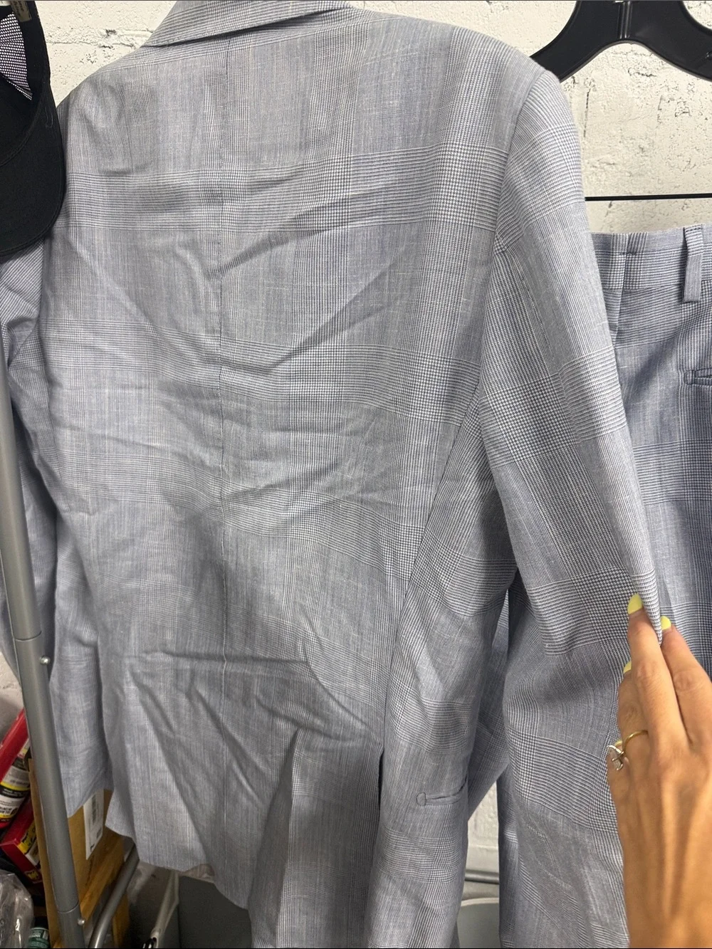 Light Blue Men's Two-Piece Suit Blazer & Trousers (Size 38)